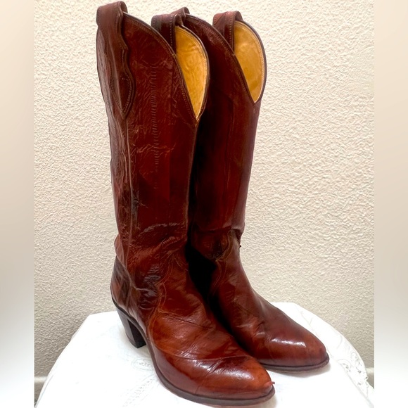 Rare Vintage Justin Brown Cowboys Boots - Picture 2 of 14